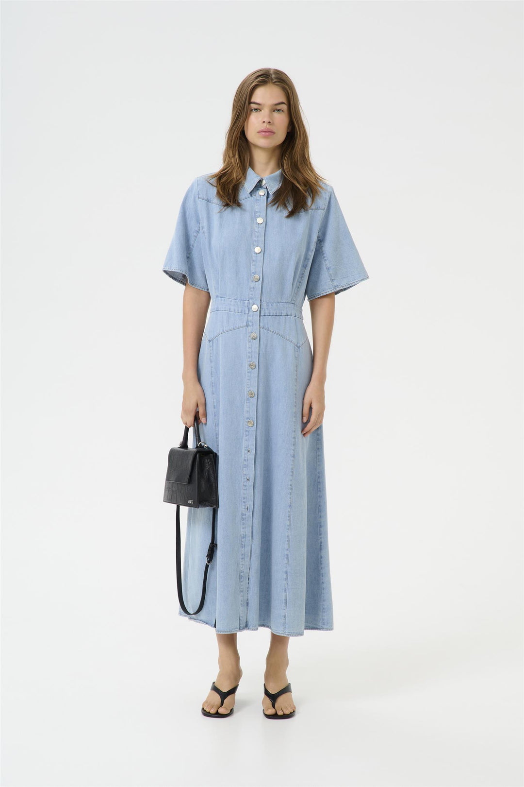 GZsauda SS long dress  Light Blue Washed