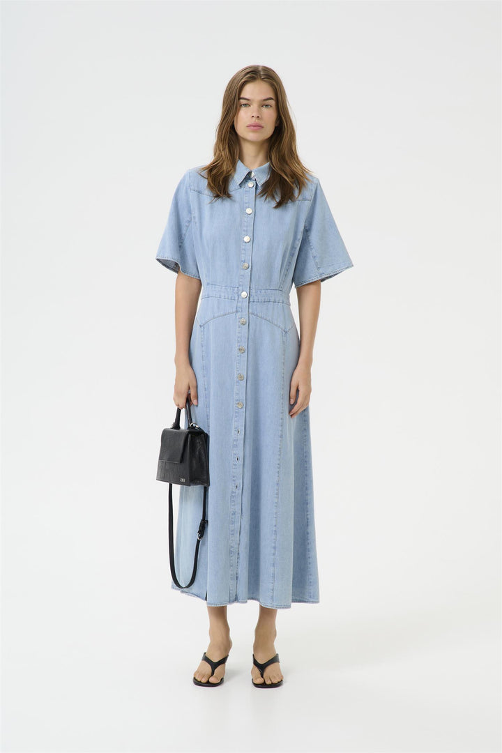 GZsauda SS long dress  Light Blue Washed