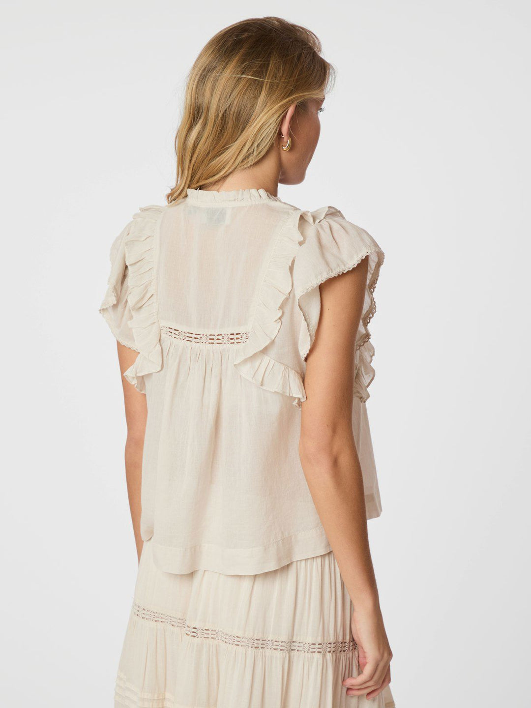 Jayla S Voile Top  Ivory