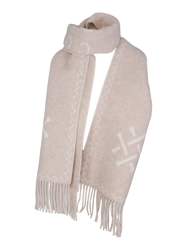 Logo Scarf  Beige Cream