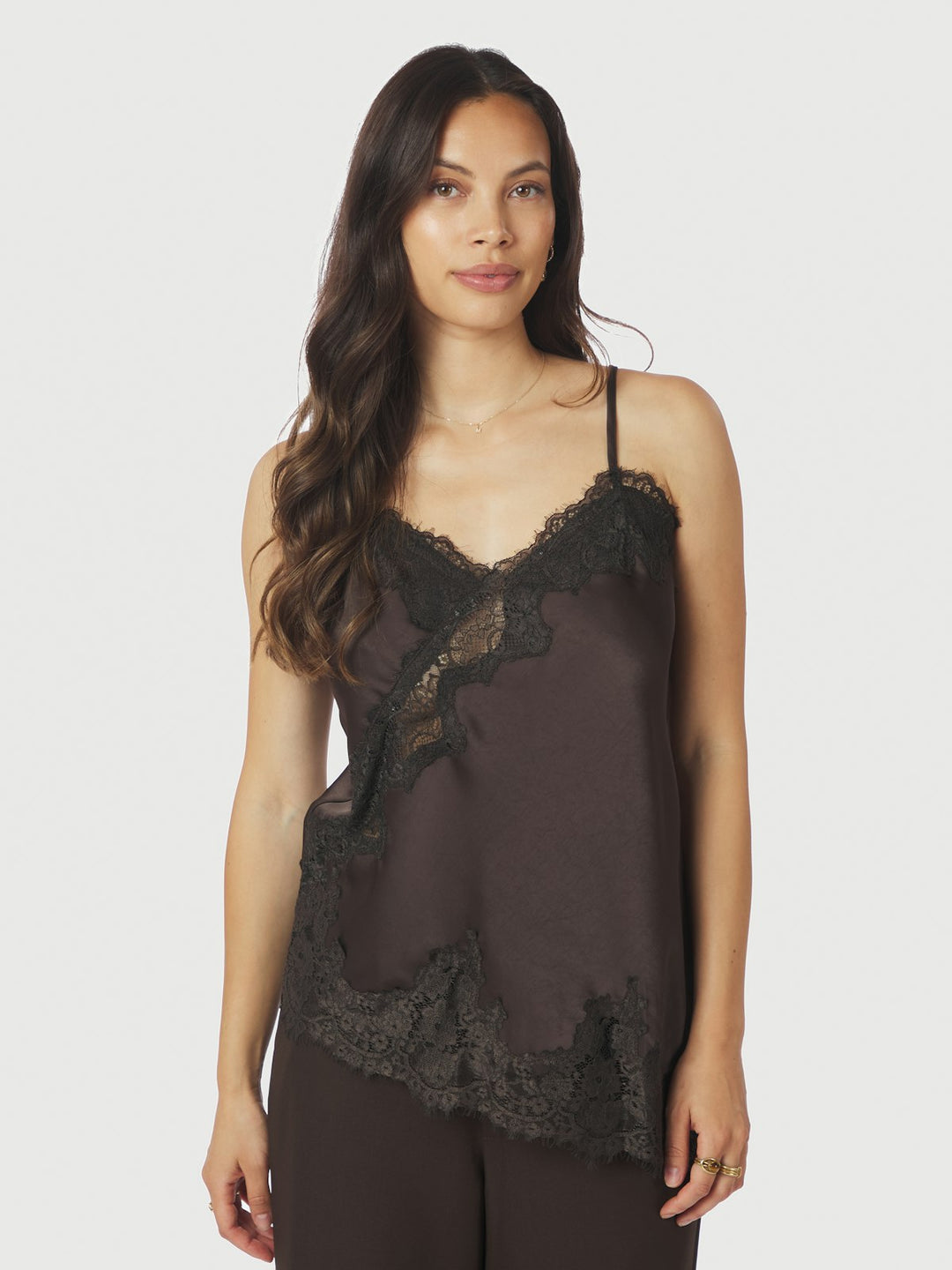 Viole Lace Top  Dark Brown