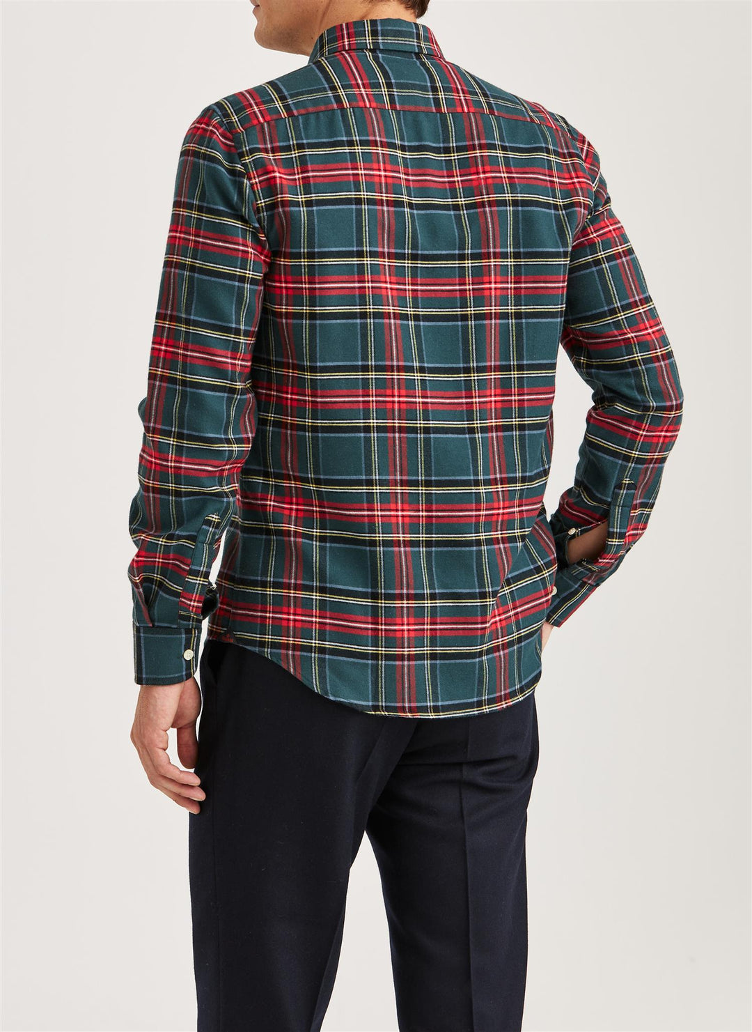 Soft Twill Tartan Shirt-Slim Fit  Green
