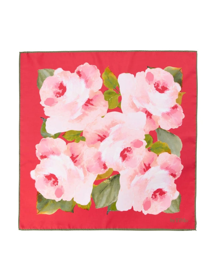 Silk Scarf Small  Rouge Fleur