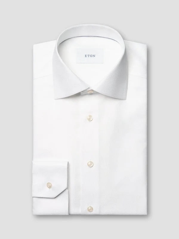 Herringbone Signature Twill slim  White