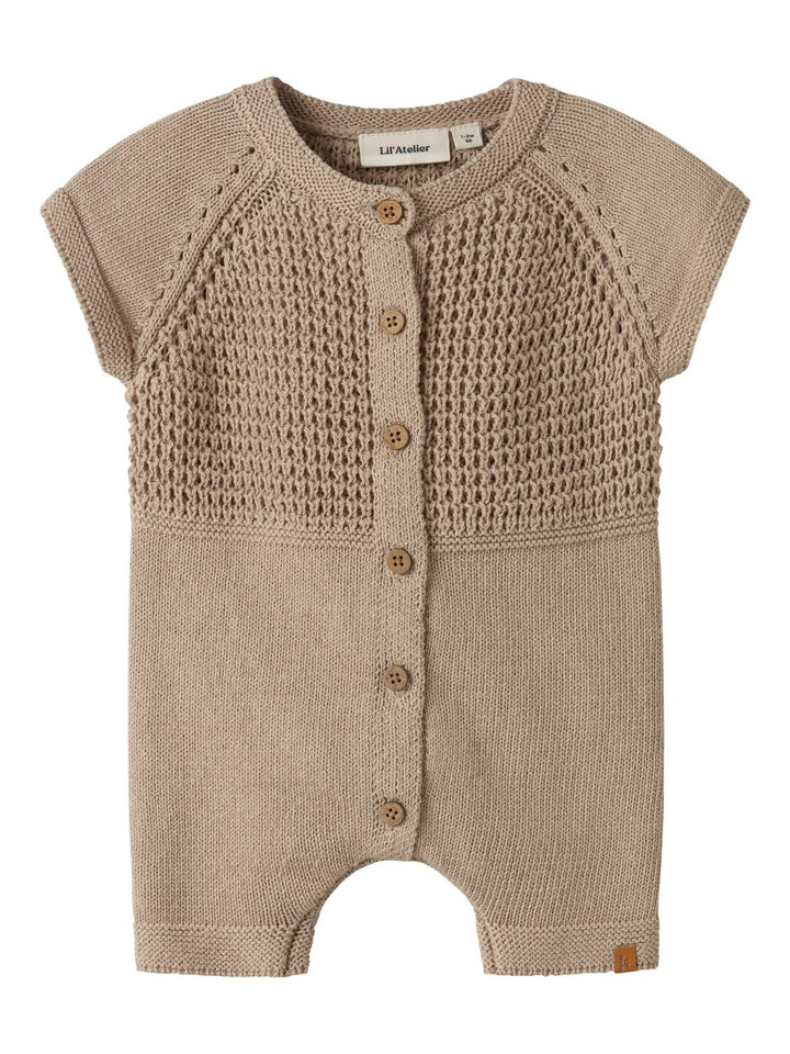 Fifer Ss Loose Knit Suit  Lysegrå