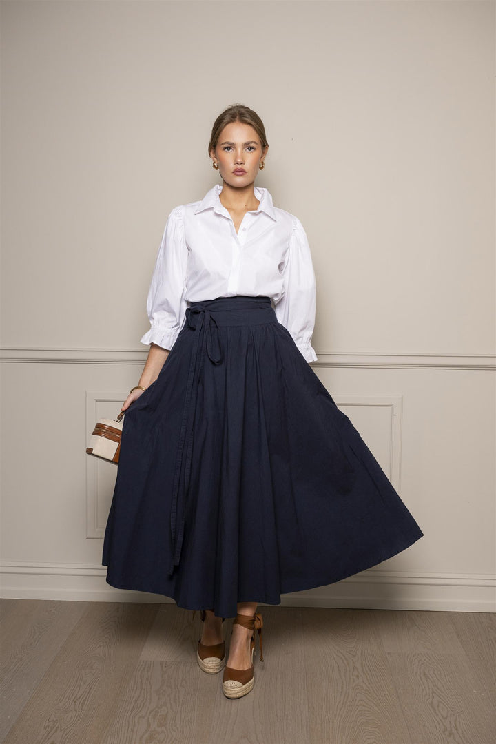 Astrid Skirt Marine Poplin  Marine Poplin