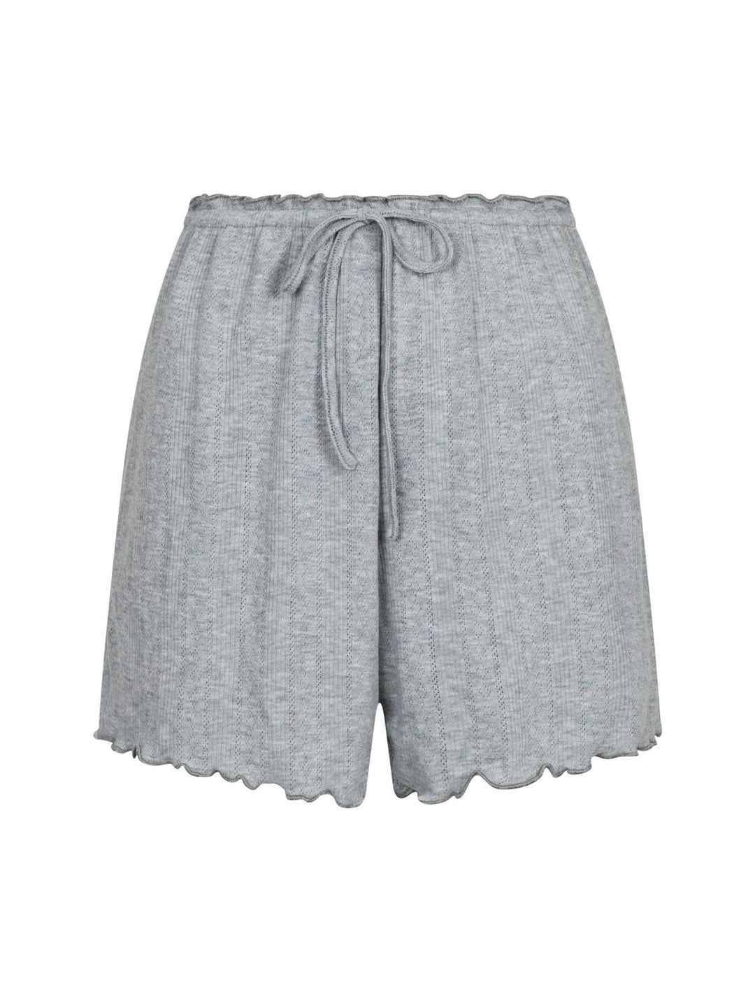 Merritt Pointelle Shorts  Light Grey
