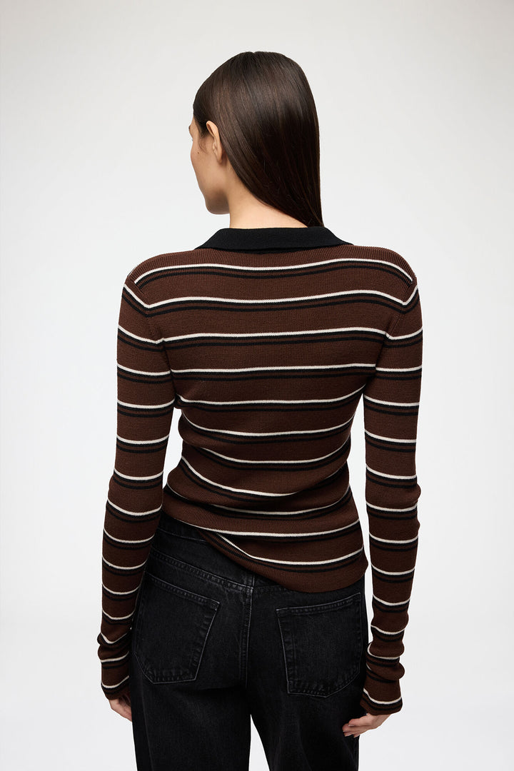 Mini Ribbed Merino Polo  Multicolor