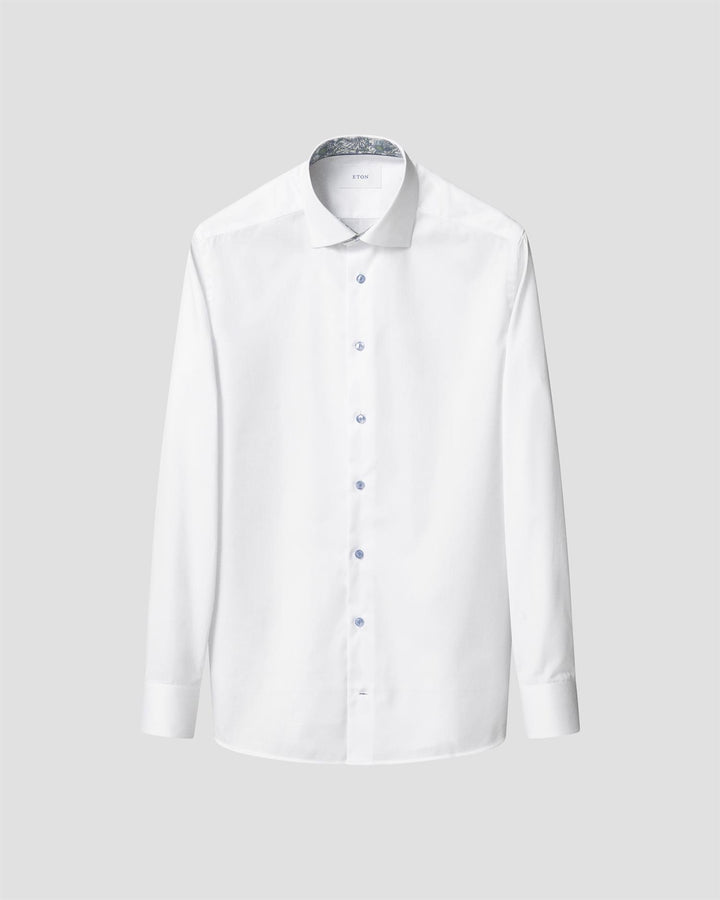 Floral Effect Signature Twill Shirt  White