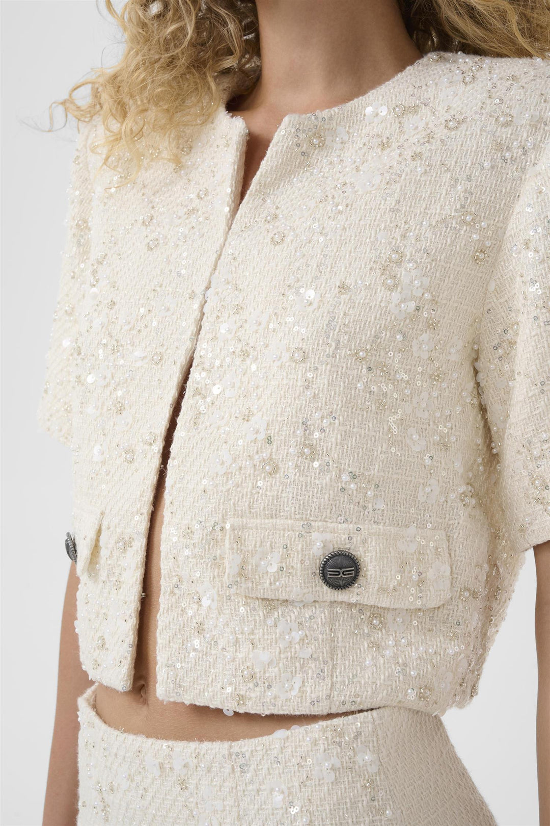 Chanaya SS Jacket  Off White Pearls