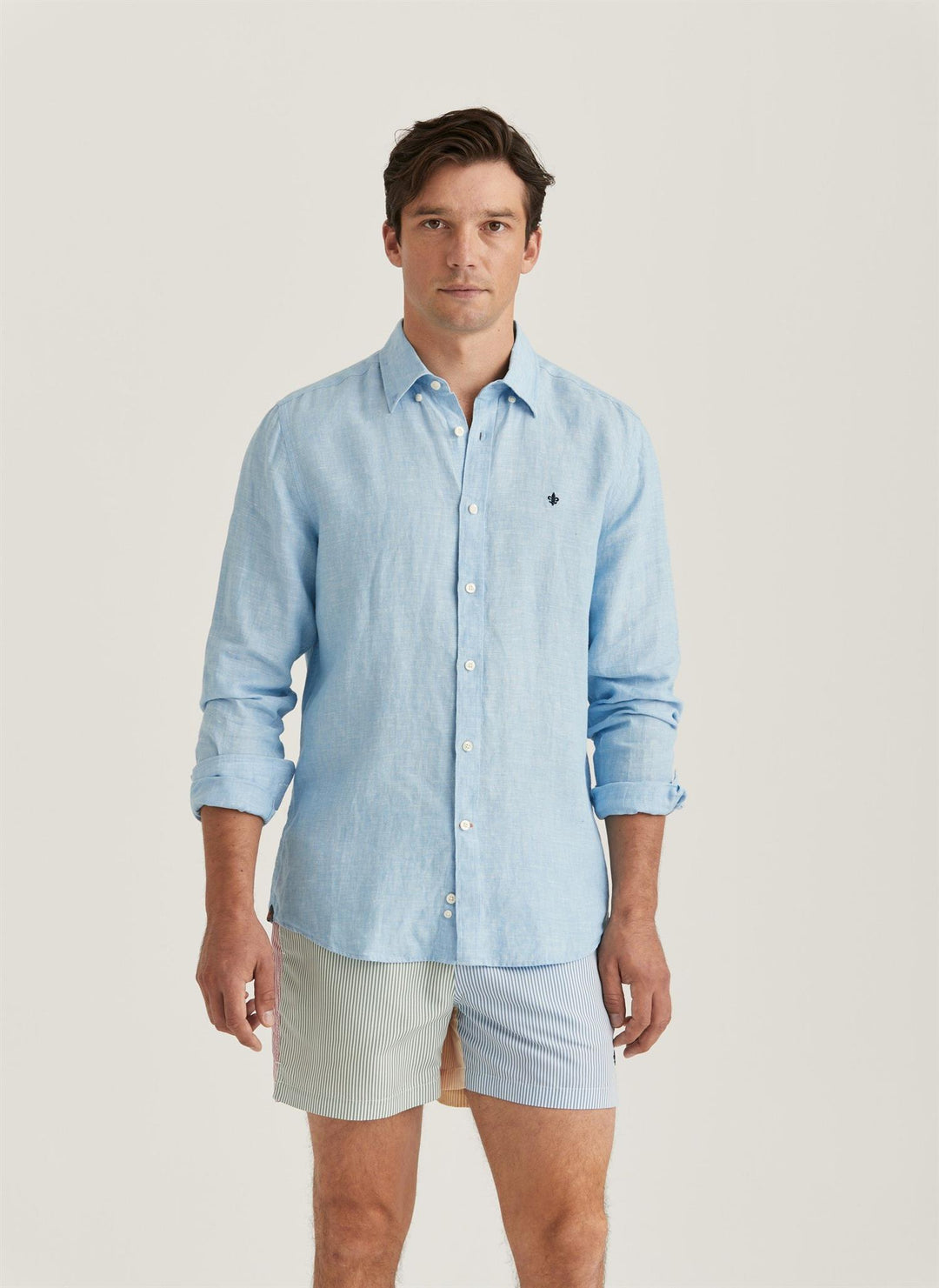 Douglas Linen Shirt LS  Blue