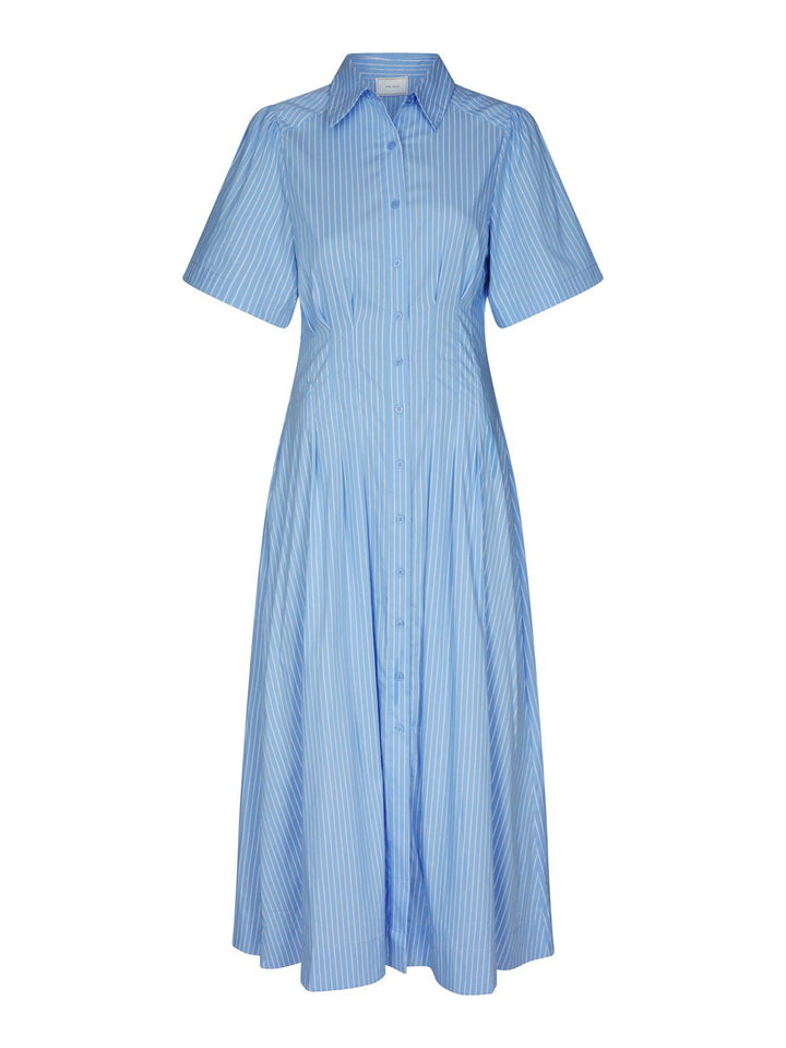 Baia Stripe Poplin Dress  Light Blue
