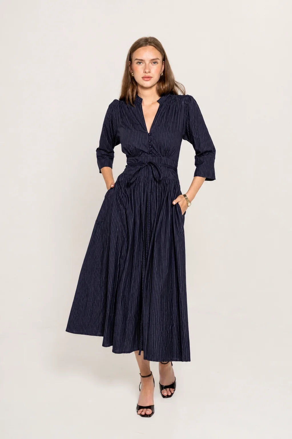 Maria Dress Pinstripe  Pinstripe