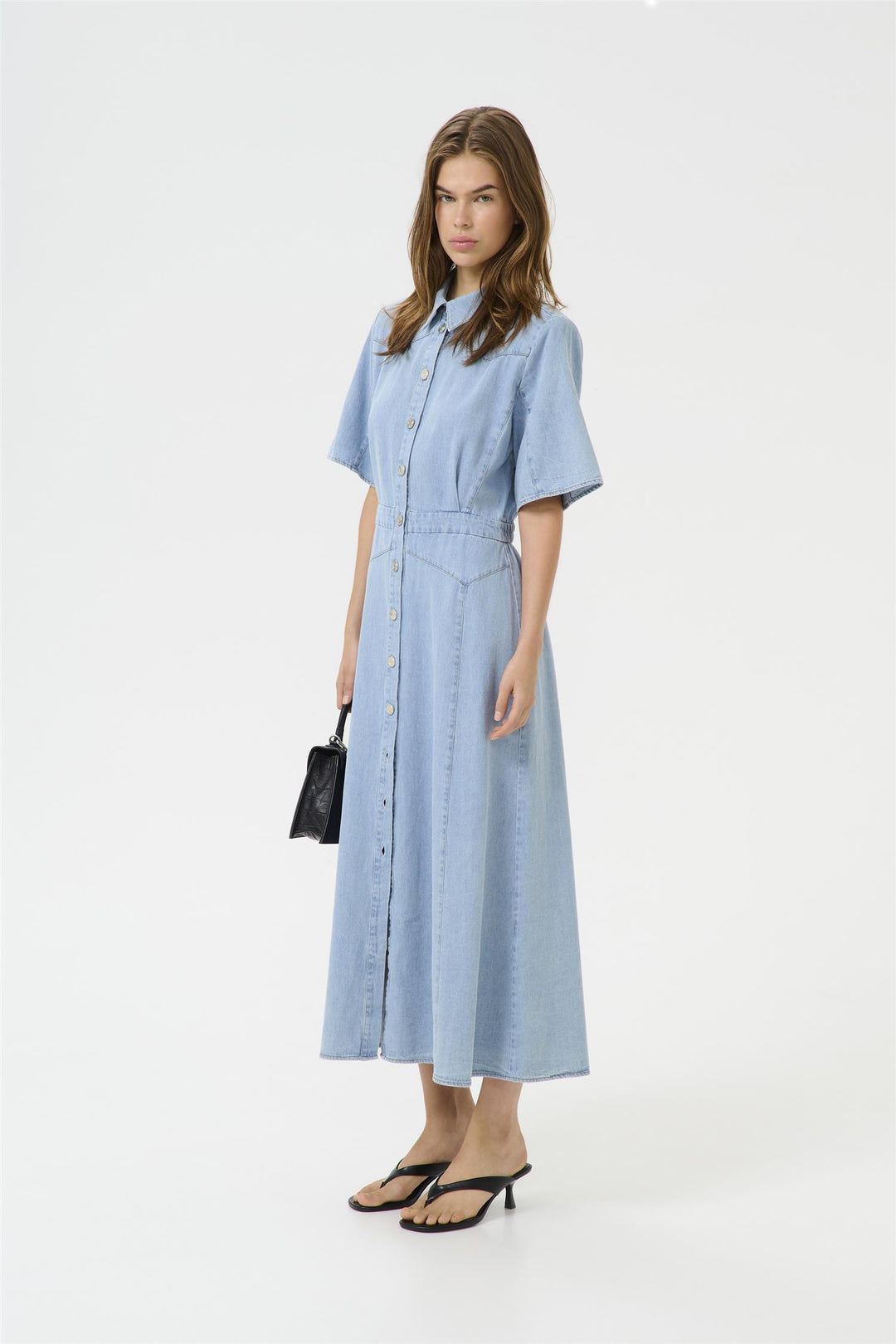 GZsauda SS long dress  Light Blue Washed