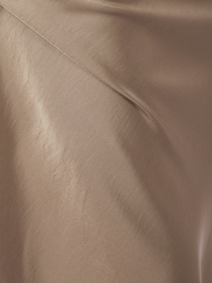 Vicky Heavy Sateen Skirt  Dark Taupe
