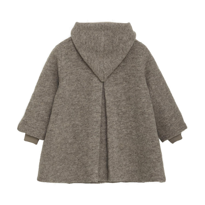 Coat Hood Wool w. Lining  Camel Melange
