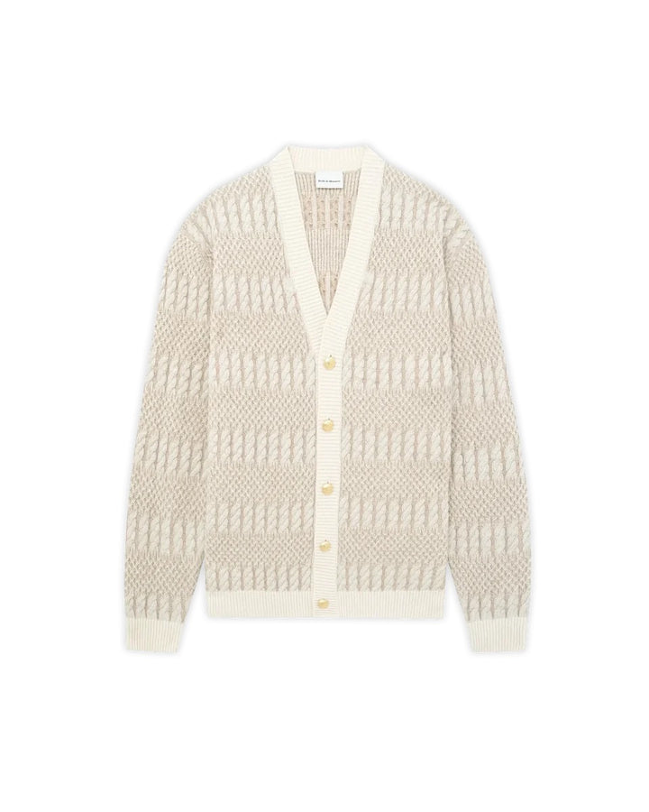 Le Cardigan Torsades Bicolore  Off White