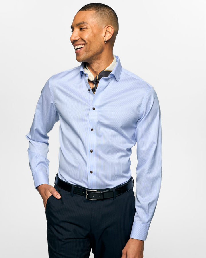 THE EDGE - BENGAL STRIPE  Skyblue/White