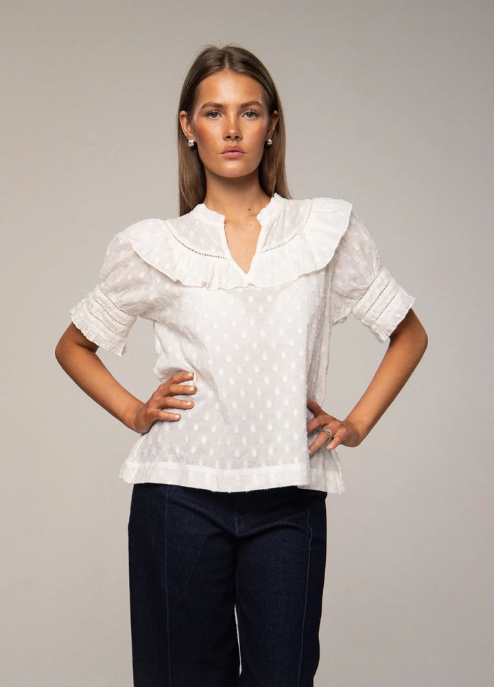 Adira Blouse Powder White  Powder White
