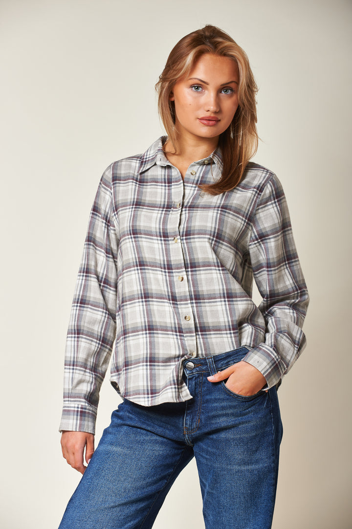 Arc Tartan Check  Grey/Burgundy Combo