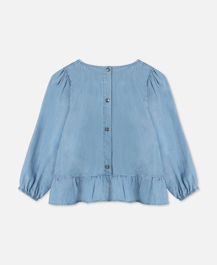 HELENE LS BLOUSE  Medium Denim Blue