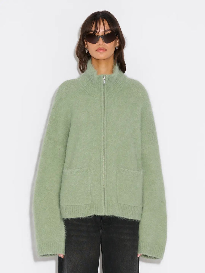 Tine Fluffy Cardigan  Green