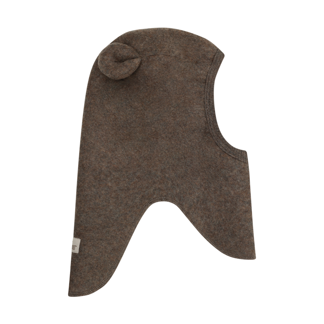 Balaclava Ears Wool Fleece  Brown Melange