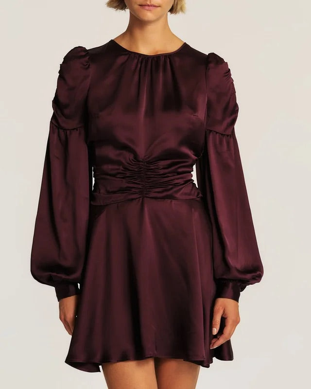 Satin Mini Dress  Burgundy