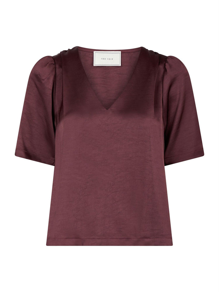 Largo Heavy Sateen Blouse  Burgundy