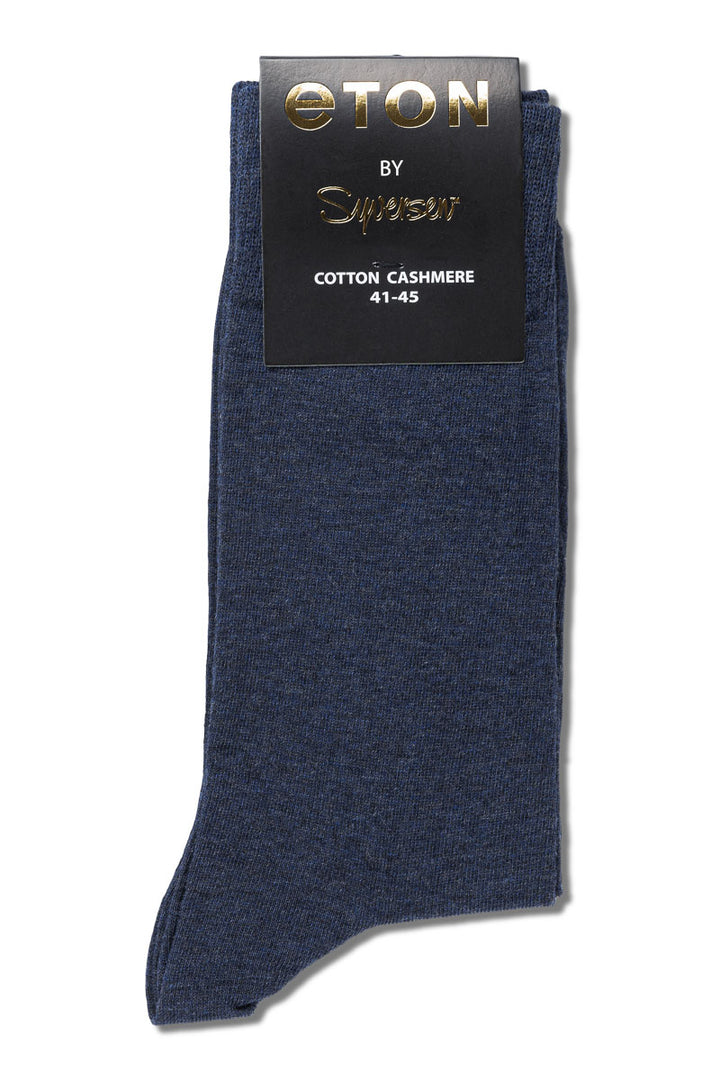 Eton Cotton/cashmere Blend  Blue Melange