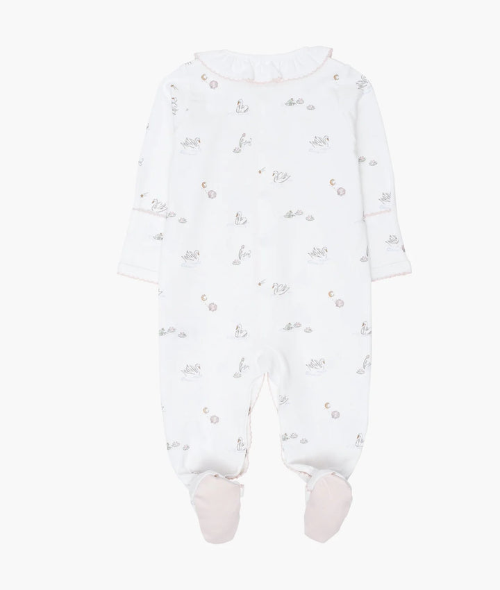 Swans Ruffled Footie  White