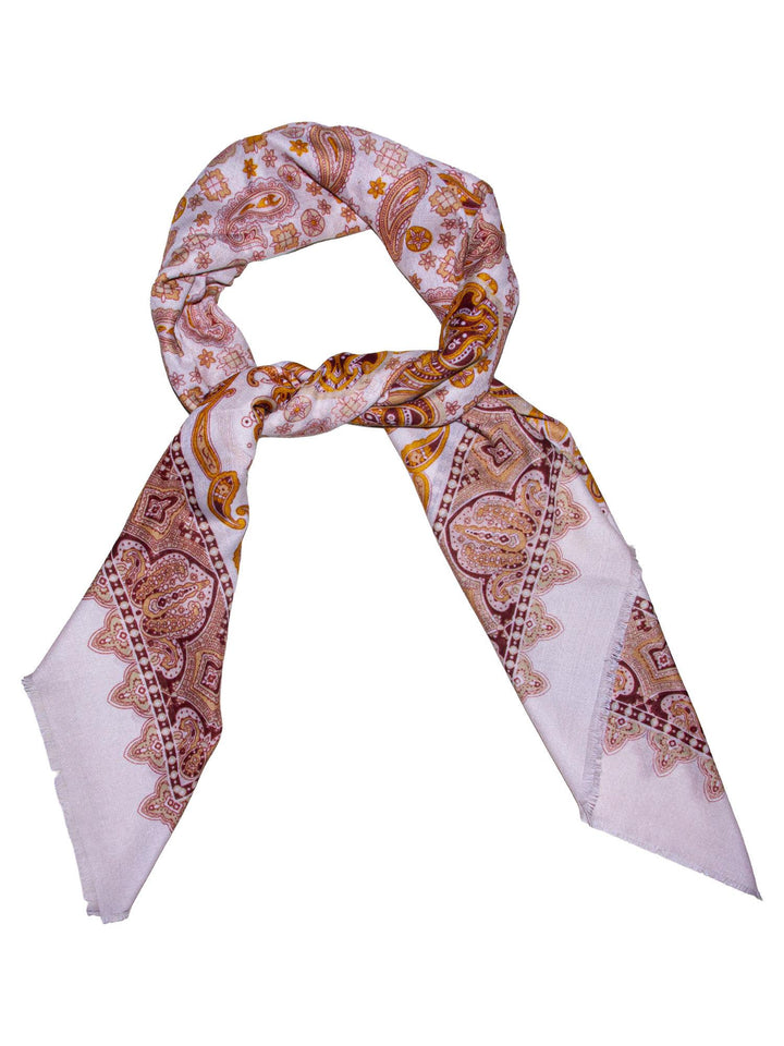 Skjerf Paisley 130x130 Offwhite Off-White