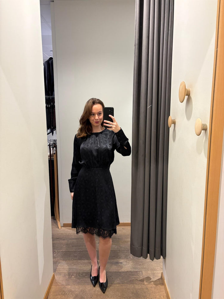 Jacquard Mini Dress Black