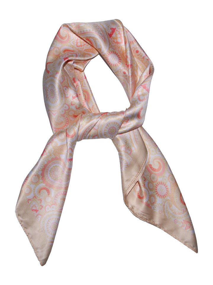 Skjerf paisley 70x70  Gul