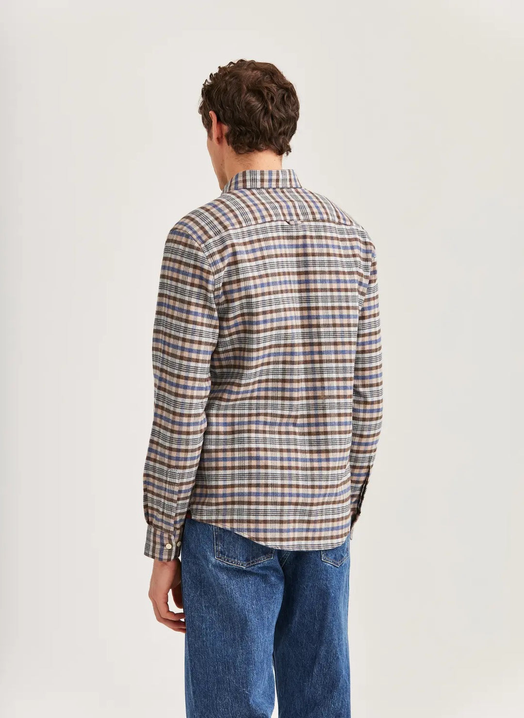 Flannel Check Shirt-Slim Fit  Brown