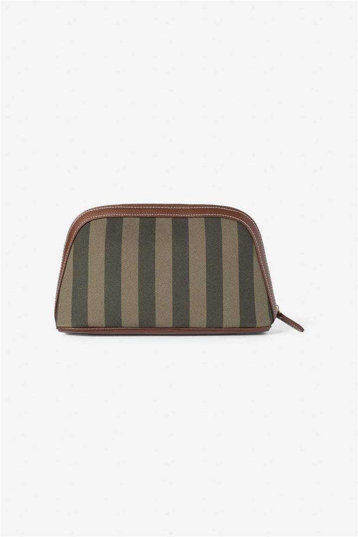 Cosmetic Pouch Small  Green Stripe