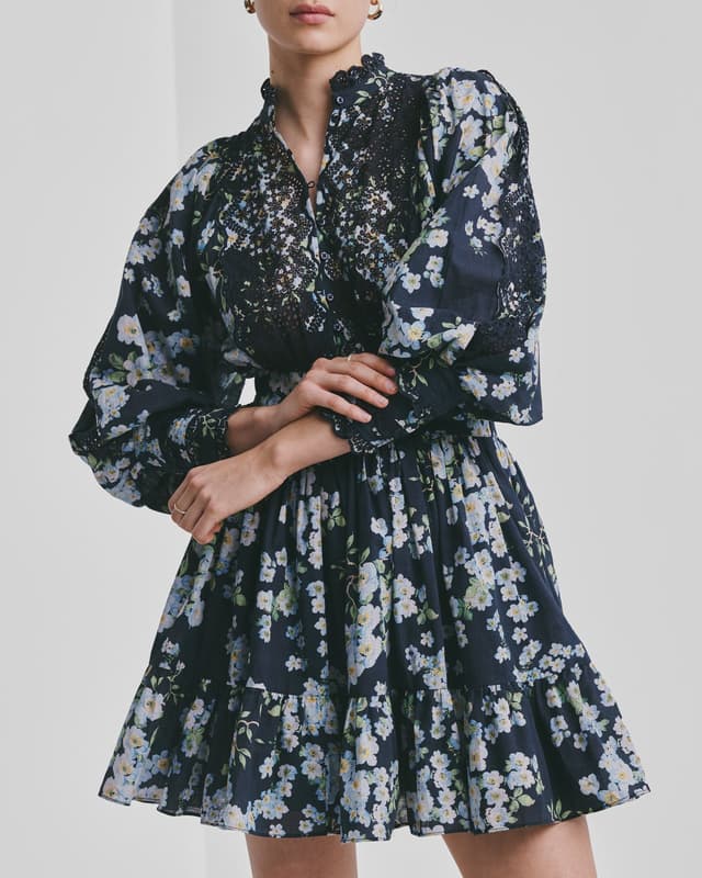COTTON SLUB MINI DRESS  Cherry Blossom