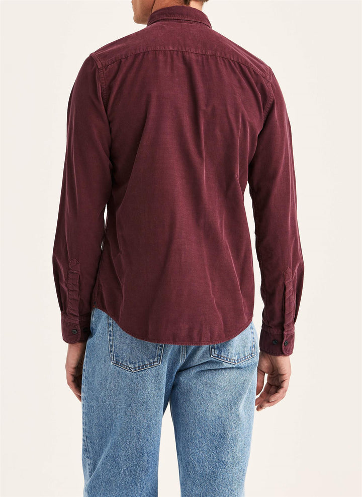 Douglas Cord Shirt-Slim Fit  Wine Red