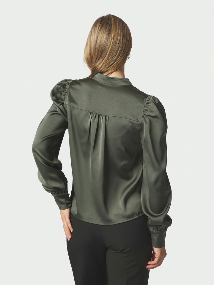 Rosslyn Heavy Sateen Blouse  Deep Green