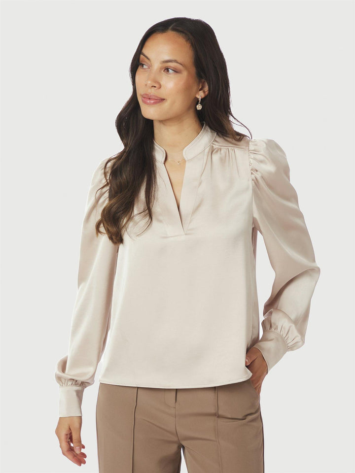 Rosslyn Heavy Sateen Blouse  Champagne