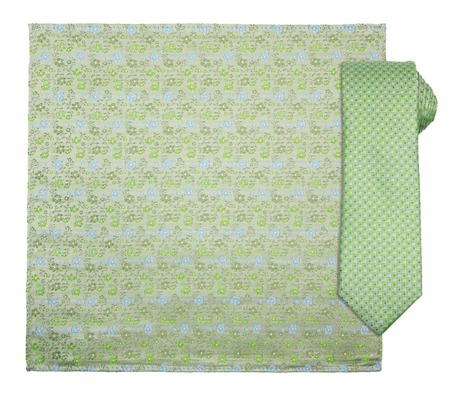 Santi slips+hanky mønstret  Grønn