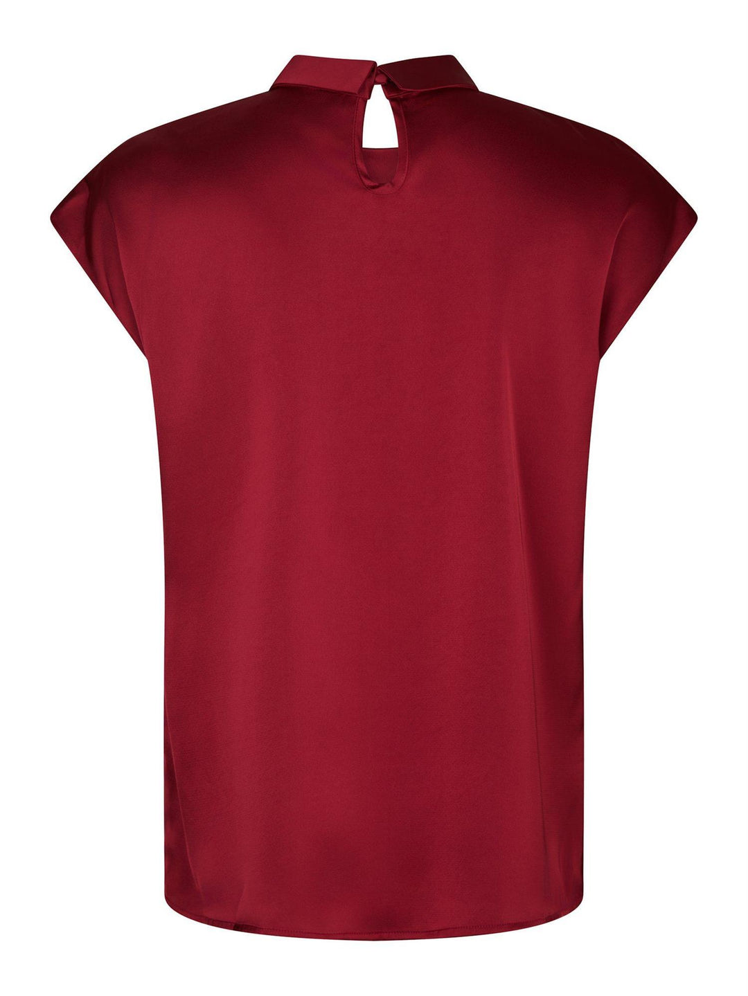 Fleur Drapy Satin Blouse  Wine