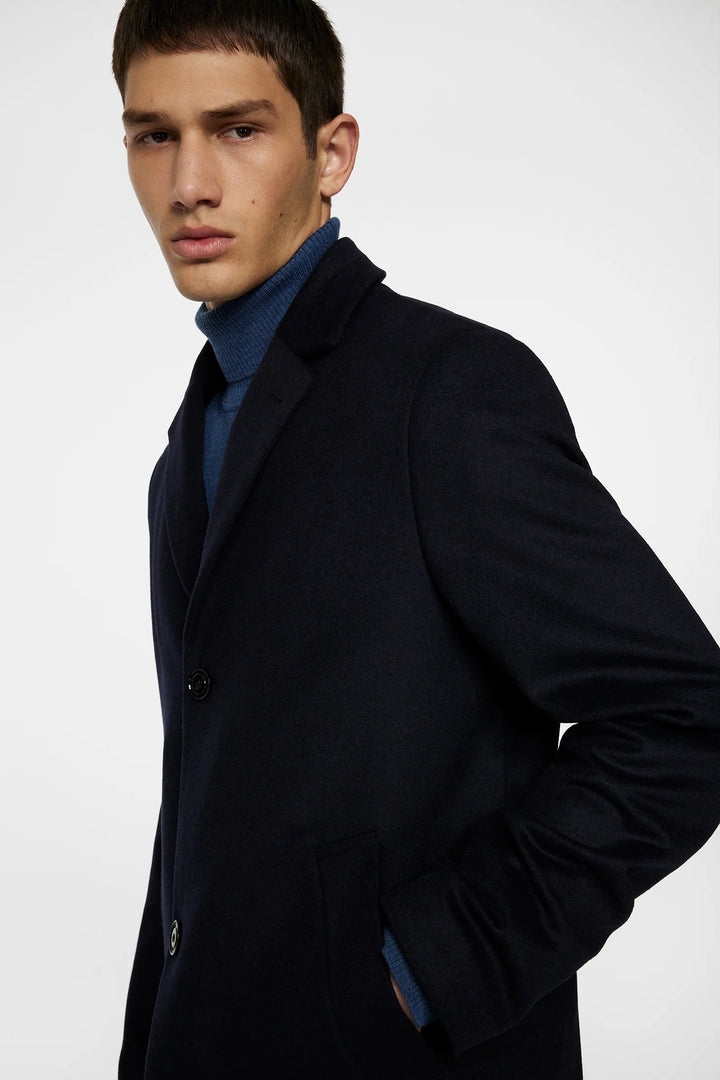 August Melton Cashmere Coat  Navy