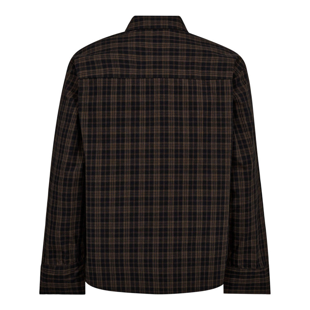 CoraCC Check Frill Shirt  Black