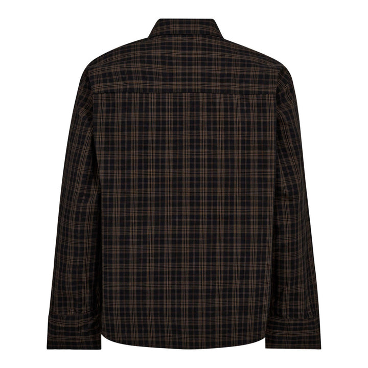 CoraCC Check Frill Shirt  Black