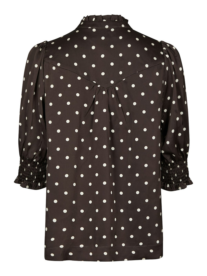 Diana Dot Blouse  Dark Brown