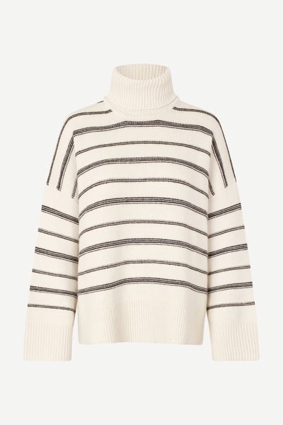 Sakeiku Stripe Turtleneck 11250  Clear Cream St.