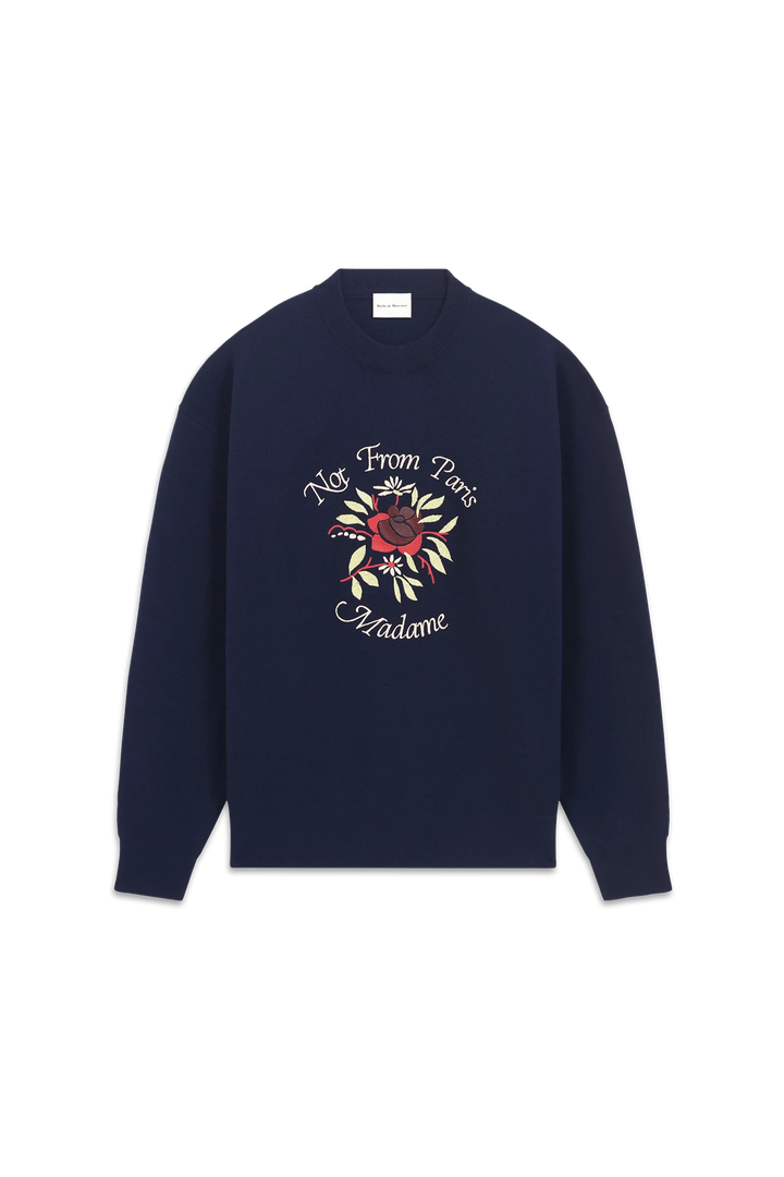 Le Maille Slogan Fleurs  Navy