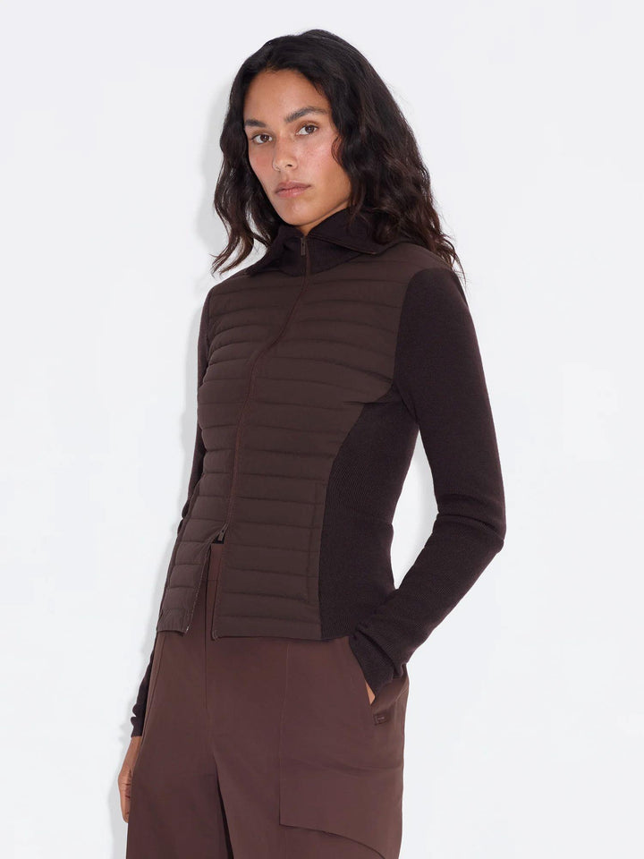 Lindsey Padded Knit Jacket Brown