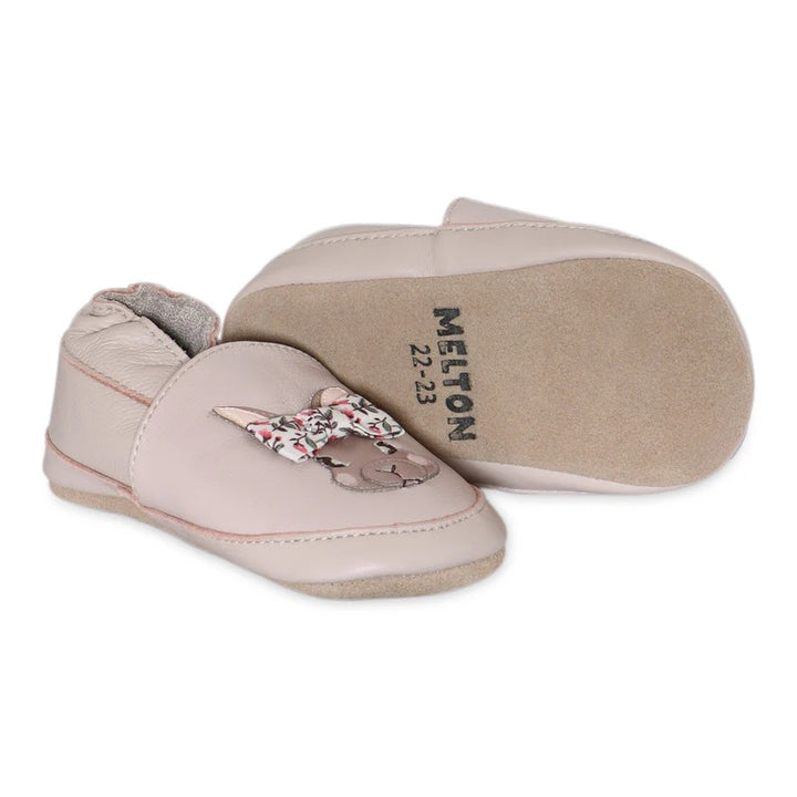 Bunny leather slippers  Rose Dust